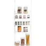 Smart Design Over The Door Adjustable Pantry Organizer Rack w/ 5 Adjustable