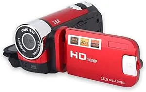 FOSA Camera Camcorder, Portable Digital Video Camcorder Handy Camera Full HD 270° Rotation 1080P 16X High Definition Digital Camcorder Video DV Camera Great Kids(Red)