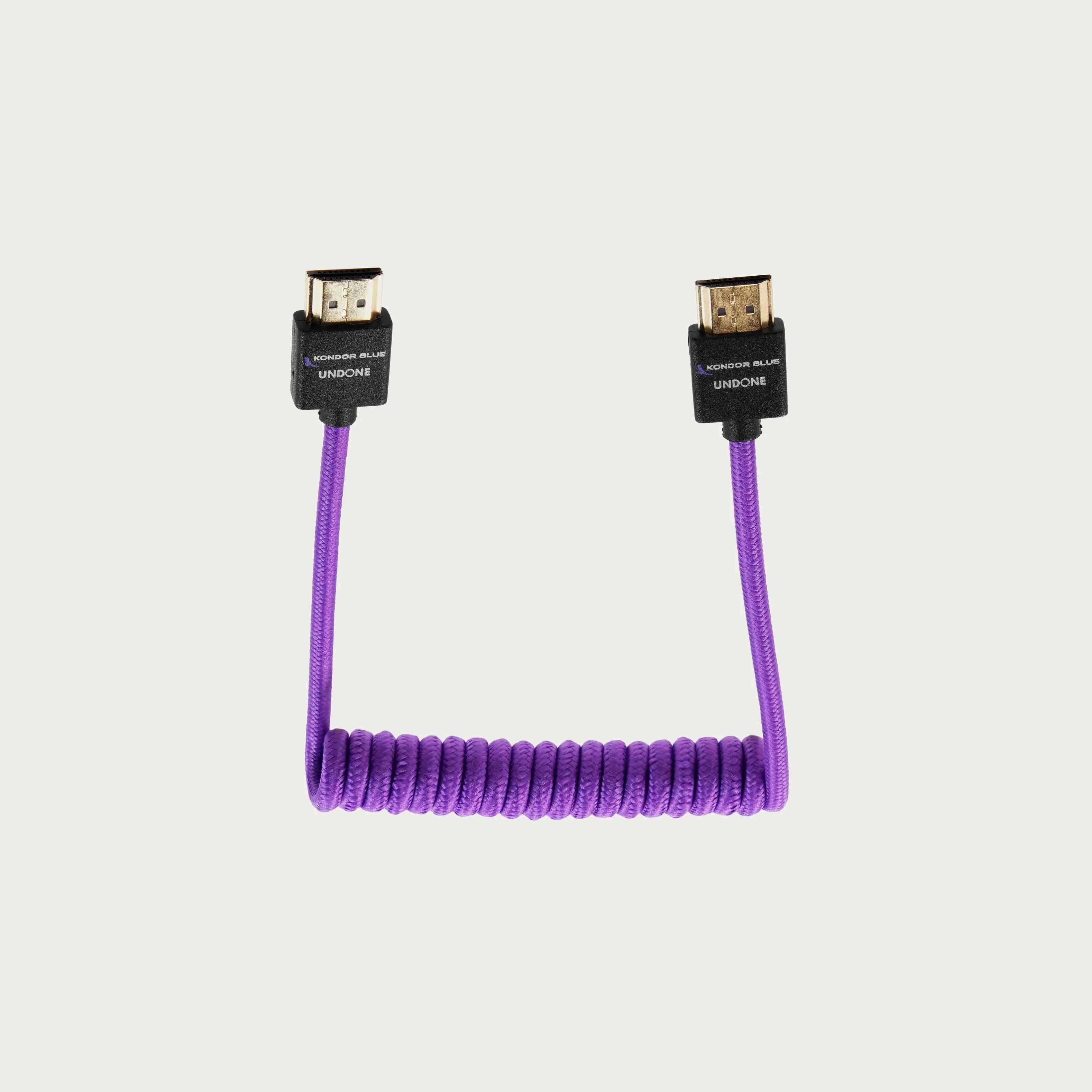 Kondor Blue Gerald Undone MK2 Full HDMI Coiled 12-24-Inch Cable, Purpl