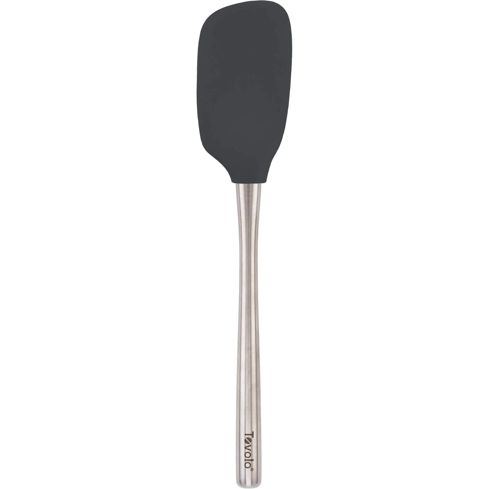 Tovolo Flex-Core Stainless Steel Handled Spoonula Spatula Spoon, Ergonomic Grip, Dishwasher Safe, Charcoal