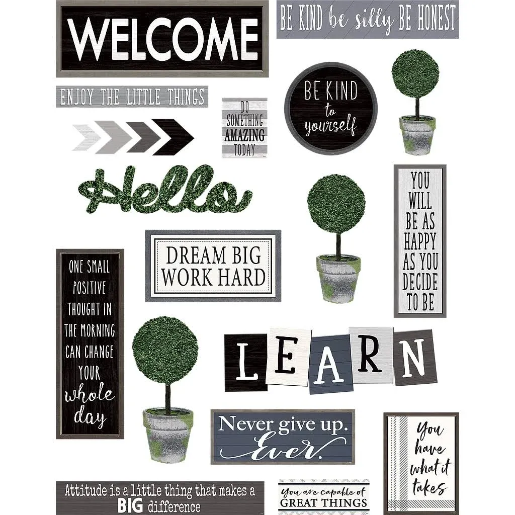 Teacher Created Resources TCR8505 Modern Farmhouse Wall Decor Bulletin Board Set