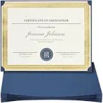 Best Paper Greetings Certificate Holders for Letter Size Diplomas Awards Documents (Navy Blue 24 Pack)