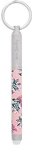 Vera Bradley Ballpoint Pen with Stylus Tip for Touch Screens, Pink Floral Metal Pen with Black Ink and Rubber Stylus, Happiness Returns