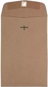 JAM PAPER 6 x 9 Premium Invitation Envelopes with Clasp Closure - Brown Kraft Paper Bag - 50/Pack