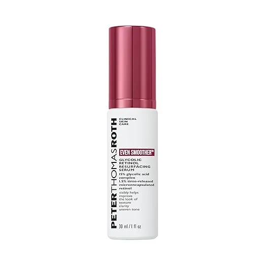 Peter Thomas Roth | Even Smoother Glycolic Retinol Resurfacing Serum | Glycolic Acid Serum with Retinol for Uneven Texture and Tone, 1 fl. oz.