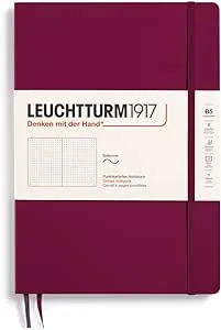 LEUCHTTURM1917 - Notebook Softcover Composition B5-123 Numbered Pages for Writing and Journaling (Dotted, Port Red)