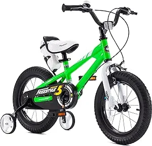 Royalbaby Boys Girls Kids Bike 12 inch BMX Freestyle 2 Handle Brakes Toddler Beginner Bicycles with Training Wheels Children Bicycle Green