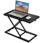 Standing Desk Converter Matte Black, Stand up Desk Riser on The Table, Adjustable Height Table top Apply for Laptop and Single Monitor Workstation Office Use.