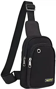 FASITE Sling Bag Chest Backpack, Crossbody Shoulder Tool Pouch for Men Women, Black