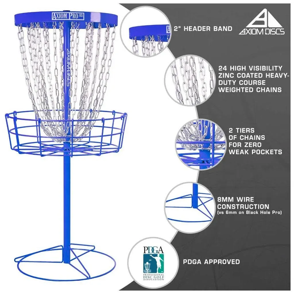 Axiom Pro HD Disc Golf Basket - Royal Blue