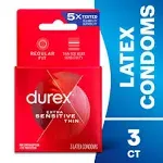 Durex Extra Sensitive Condoms Lubricated Latex 3 ct