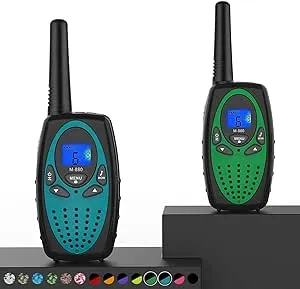 Walkie Talkies Long Range, M880 FRS Two Way Radio for Adults with Mic LCD Screen/Resistance Wakie-Talkies with Noise Cancelling for Men Women Outdoor Adventures Cruise Ship (Blue and Green)