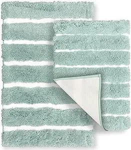 Lakeside Luxury Stripe Bath Rugs Set of 2