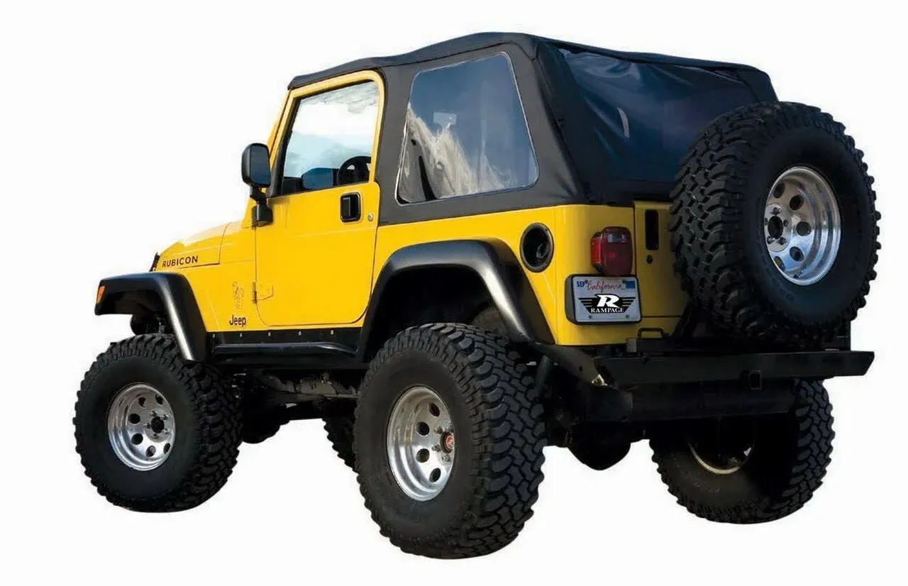 Rampage 109735 Jeep Wrangler Frameless Soft Top Kit, Sailcloth