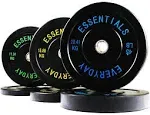 BalanceFrom Color Coded Black Olympic Bumper Plate Weight Plate with Steel Hub