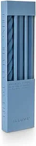 ILLUME Beautifully Done Unscented Assorted Candle Tapers 3-Pack, Cerulean Blue