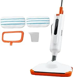 VEVOR Steam Mop, Floor Steamer, Steam Mop for Hardwood Floors, Floor Steam Cleaner for Ceramic, Granite, Marble, Linoleum, Natural Floor Mop with 2 pcs Machine Washable Pads and A Water Tank