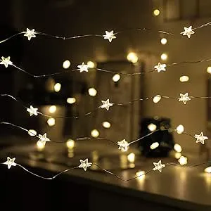 Twinkle Star String Lights 40 LED Spring Garden Decorative Indoor Outdoor Fairy Light USB & Battery Operated Lights 13ft Waterproof Lights with Remote Control for Festival Party Bedroom Decoration