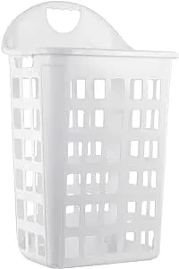 Laundry Basket with Handle,Laundry Hamper Laundry Basket with Wheels,Rolling Laundry Basket,Large Capacity for Laundry Room White