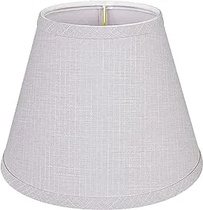 Aspen Creative 58908 Transitional Hardback Empire Shape Construction Light Grey, 9" Wide (5" x 9" x 7") Uno Lamp Shade