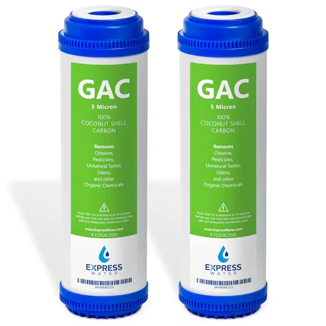 Express Water FLTGAC0502 2 Pack Granular Activated Carbon GAC Under Sink Replacement Filter (Pack of- 2)