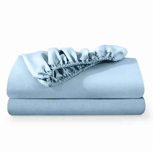 Bare Home 2-Pack Fitted Bottom Sheets Full - Premium 1800 Ultra-Soft Wrinkle Resistant Microfiber - Deep Pocket (Full, Light Blue)