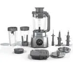 Licuadora Ninja SS401 Foodi Power, sistema Ultimate con jarra para mezclar y procesar alimentos de 72 oz, licuadora XL para batidos y extractor de nutrientes* y 7 funciones, color plateado (renovada)