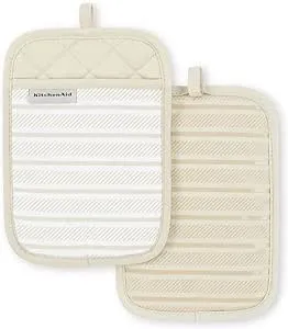 KitchenAid Albany Pot Holder 2-Pack Set, Milkshake, 7"x10"