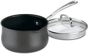 Cuisinart Contour Hard Anodized 2-Quart Pour Saucepan with Cover,Black