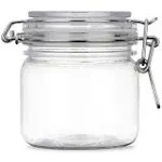 2pcs 10 oz/300ml Clear Round Plastic Home Kitchen Storage Sealed Jar Bottles Leak Proof 