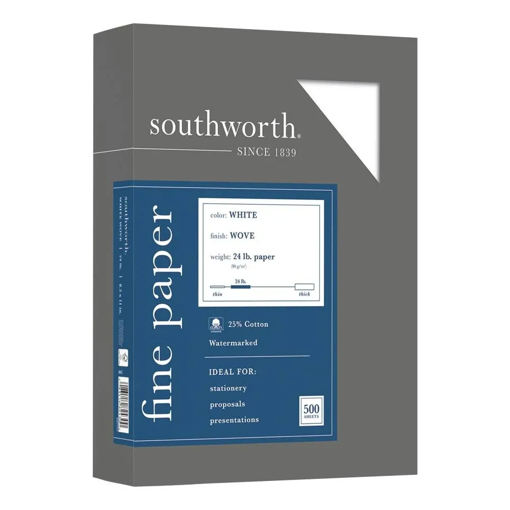 Southworth SOU404C White 24lb 25% Cotton Business Paper - 500 Sheets