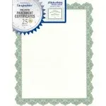 Geographics Blank Award Parchment Certificates