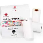 Phomemo Adhesive Transparent Thermal Paper for Phomemo M02/M02 Pro/M02S/M03 Mini Bluetooth Thermal Printer 50mm x 3.5M Diameter 30mm 3 Rolls