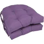 Blazing Needles 16 in. Solid Twill U-Shaped Tufted Chair Cushions, Grape - Set of 2