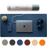 Nordik Cork Leather Desk Mat Cable Organizer Gunmetal Grey 35 X 17 inch Exten...