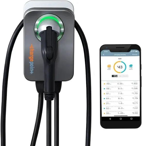 ChargePoint - Home Flex Level 2 NEMA 14-50 Electric Vehicle (EV) Charger - Black