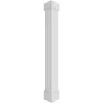 Ekena Millwork CC0808ENPMIMI 8"W x 8'H Premium Square Non-Tapered Smooth PVC Endura-Craft Column Wrap Kit, Mission Capital & Base