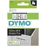 Dymo D1 1761260 Black-on-White Tape