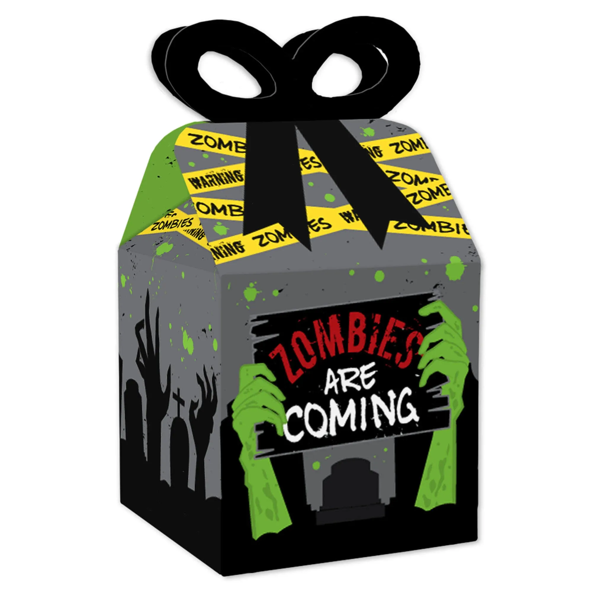 Big Dot of Happiness - Zombie Zone - Square Favor Gift Boxes - Halloween or ...