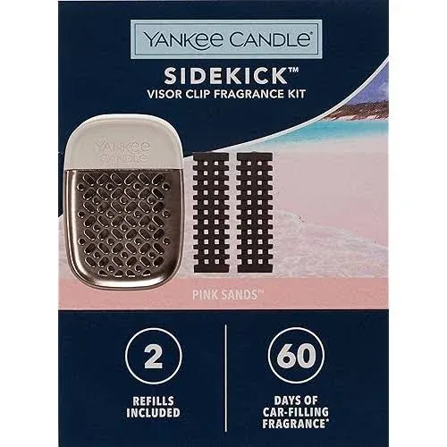 Yankee Candle Pink Sands™ Sidekick™ Visor Clip Fragrance Kit with Two Refills, XO, (Pack of 1)