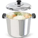 - 10 Quart Cast Aluminum Stock Pot with Lid - Aluminum Pot with Even Heat Dis...