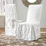 Sure Fit Matelasse Damask Long Dining Room Chair Slipcover