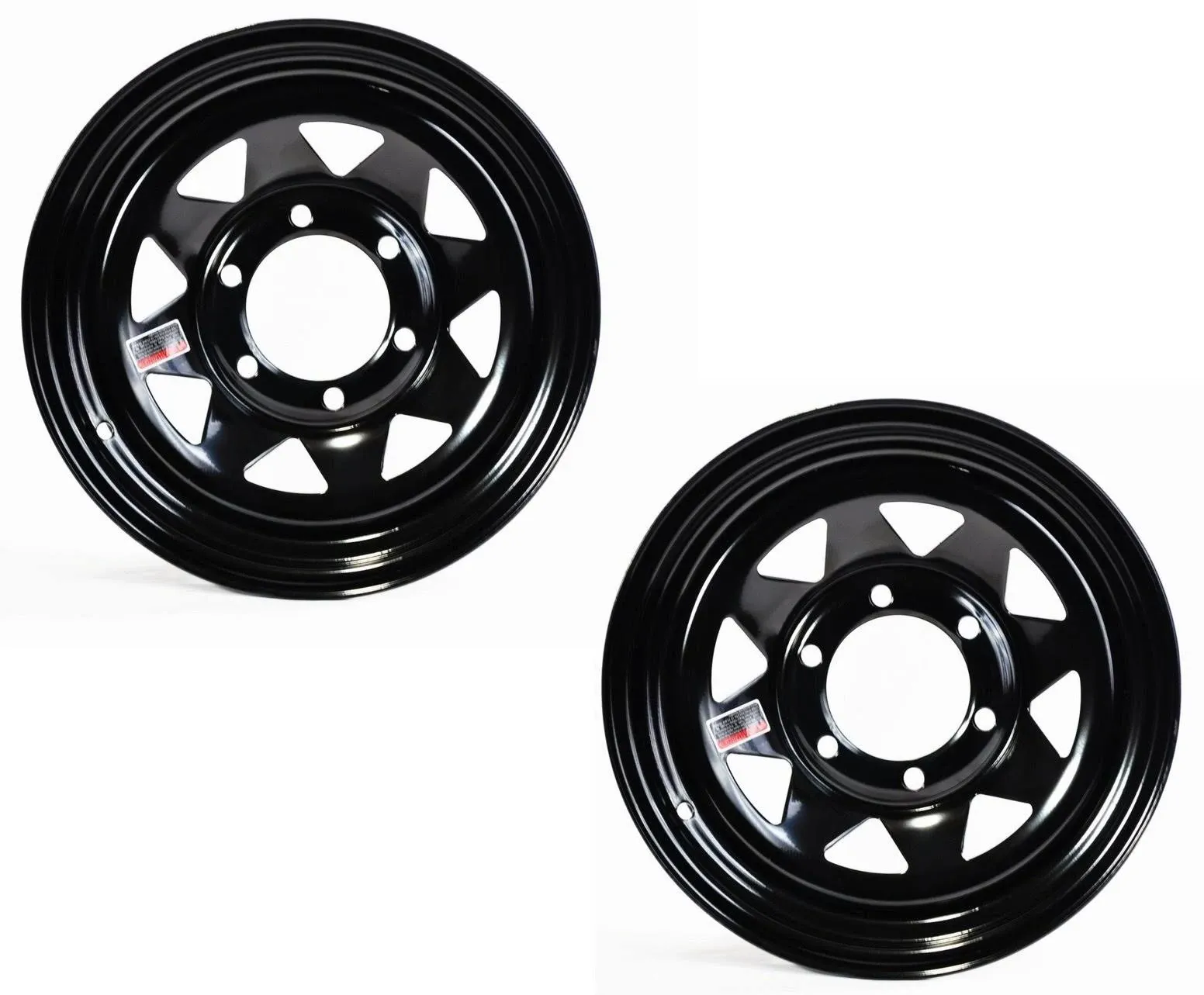 Ecustomrim 2-Pack Trailer Rim Wheel 15x6 6-5.5 Black Spoke 2830 lb. 4.27 Center Bore