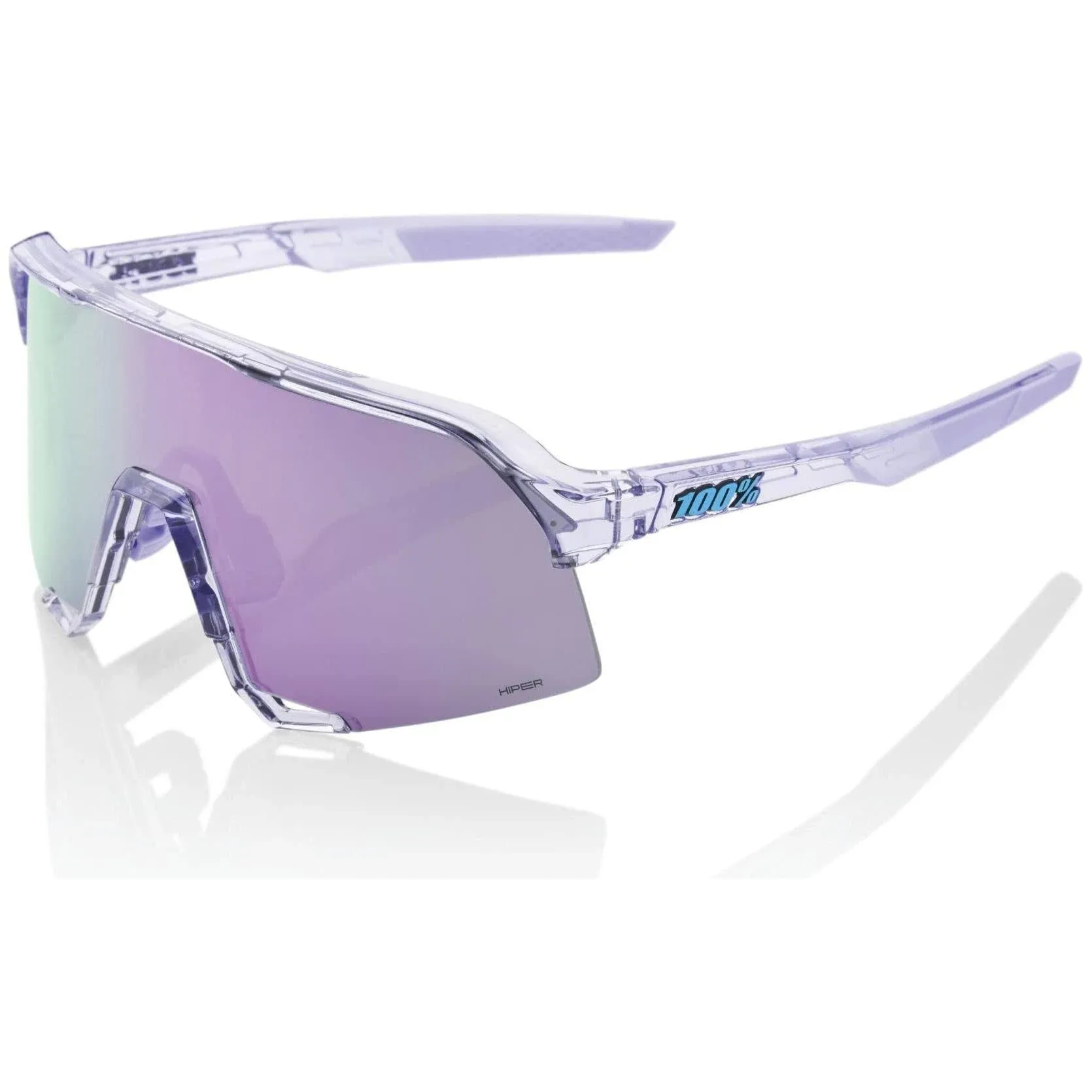 100% Sunglasses S3 - Polished Translucent Lavender - HiPER Lavender Mirror Lens