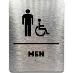 Men/Wheelchair Bathroom Sign by GDS - ADA Compliant, Wheelchair Accessible, R...