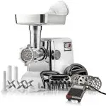 STX International Turboforce 3000 Series 6-in-1 Powerful Size #12 Electric Meat Grinder with Foot Pedal • Sausage Stuffer • Kubbe Maker • Patty