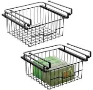 mDesign Compact Hanging Pullout Drawer Basket Organizer 2 Pack