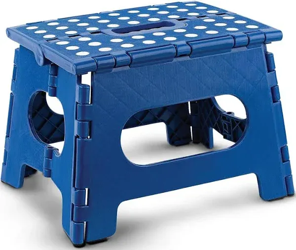 Folding Lightweight Step Stool is Sturdy Enough to Support Adults and Safe En...