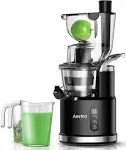 Aeitto Cold Press Juicer, Whole Vertical Juicer, Slow Masticating Juicer Machines, Black