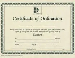 Broadman & Holman Certificate Deacon Ordination, 11" x 8.5" - 6 count